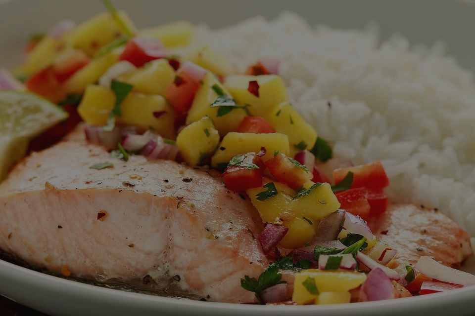 Grilled Salmon with Mango Avocado Salsa