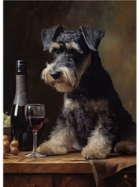 Dogs Enjoying Wine Wall Print