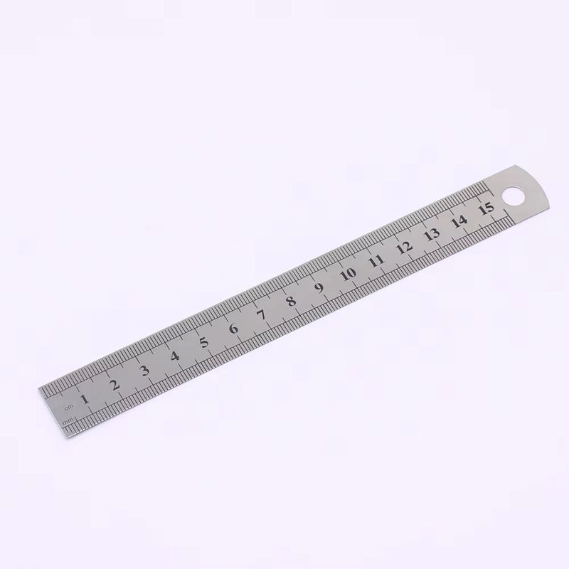 1PCS 15Cm 6 Inch Ruler Precision Stainless Steel Metal Ruler Double-Sided Learning Office Stationery Writing Supplies