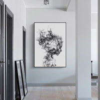 Minimalist Smoke Woman Wall Prints