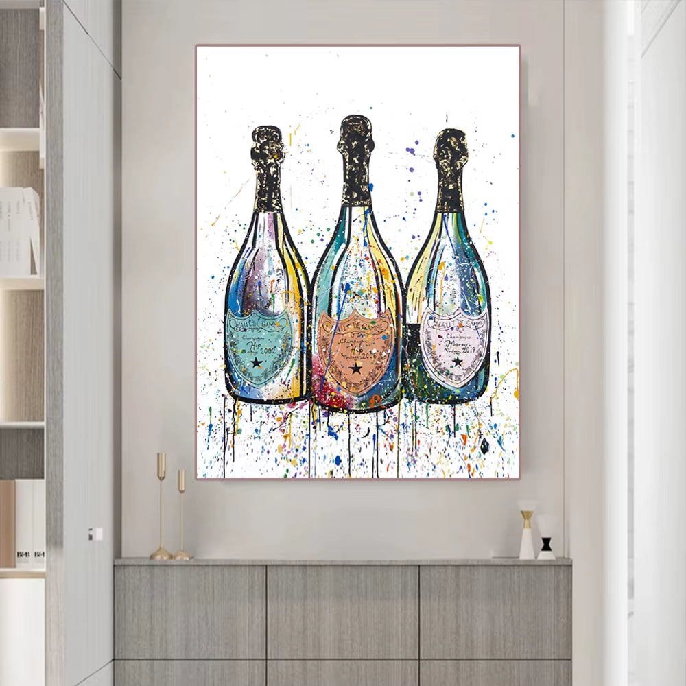 Graffiti Champagne Bottle Wall Prints