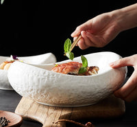 Simple Shaped White Ceramic Dinner Bowl