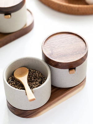 Japanese Vintage Ceramic Seasoning Jars