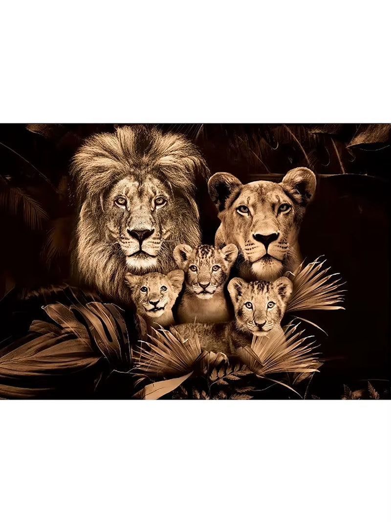 Lion Family Living Room Wall Print