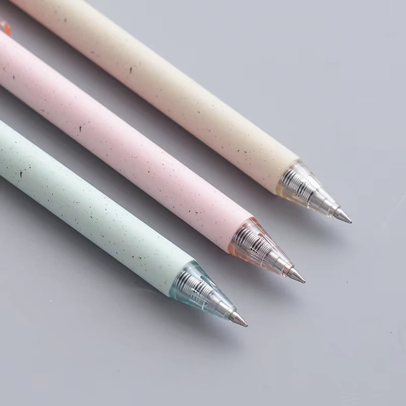 4 Pcs/Set Straw Quick-Drying Press Gel Pen Refill 0.5Mm Black Ink Pen Signature Test School Office Writing Supplies Stationery