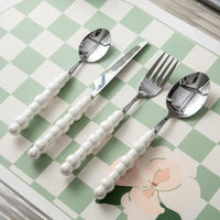 24Pcs Pearled Cutlery Set (Stainless Steel)