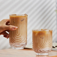 Wavy Glass Iced Coffee Cups