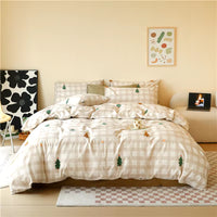 Cotton Duvet Cover with Festive Print