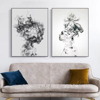 Minimalist Smoke Woman Wall Prints