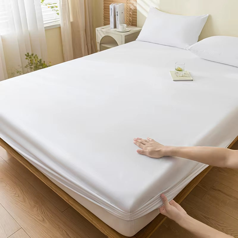 100% Waterproof Mattress Covers Protector Adjustable Non-Slip Bed Fitted Sheet with Elastic Band for Queen King 90/140/160/200