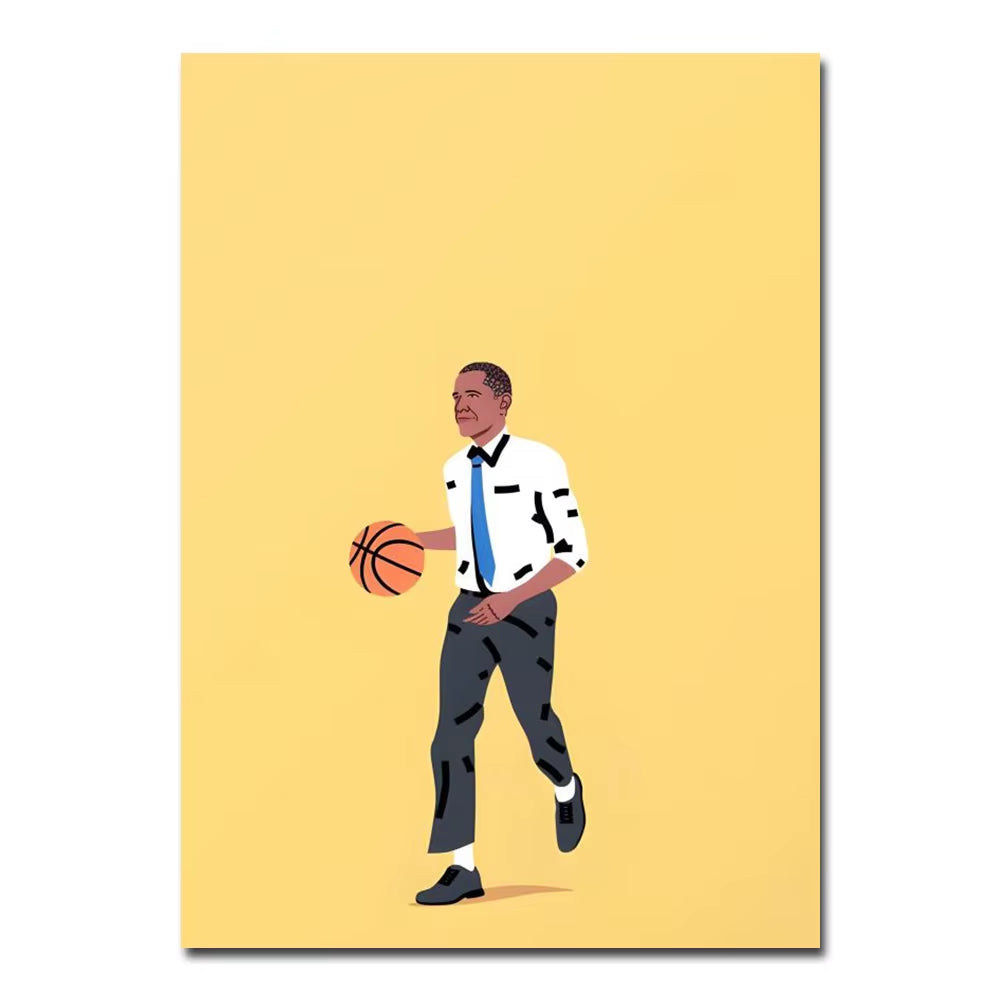 Celebrities Playing Basketball Wall Prints