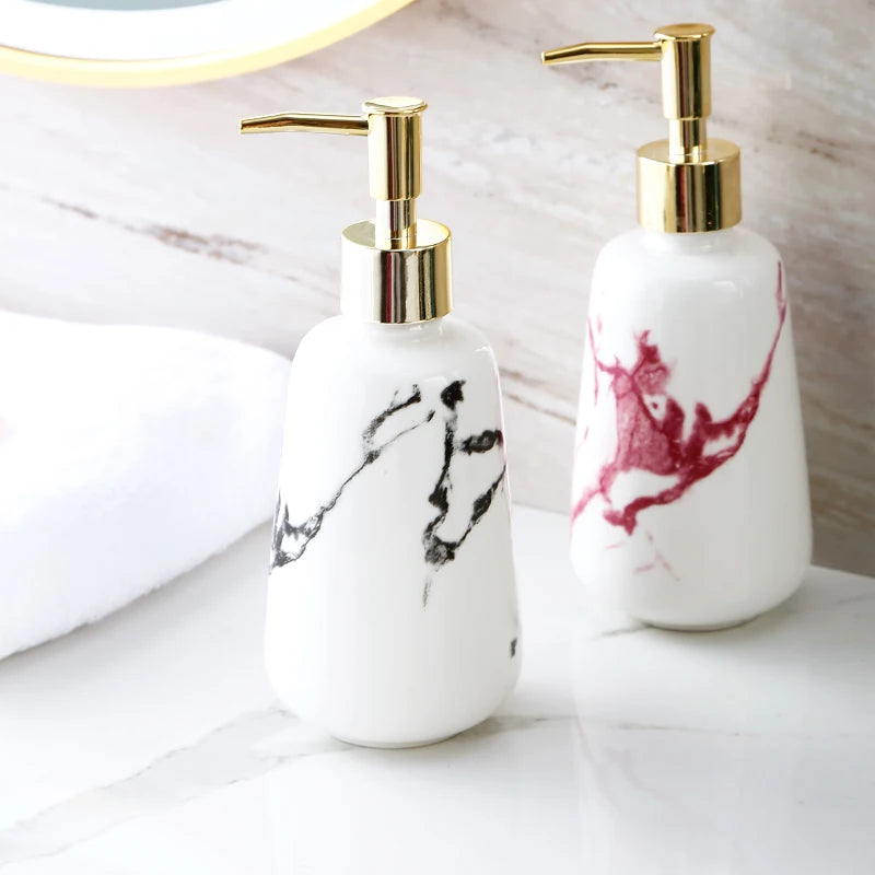 Ceramic Gold-Plated Marble Soap Dispenser