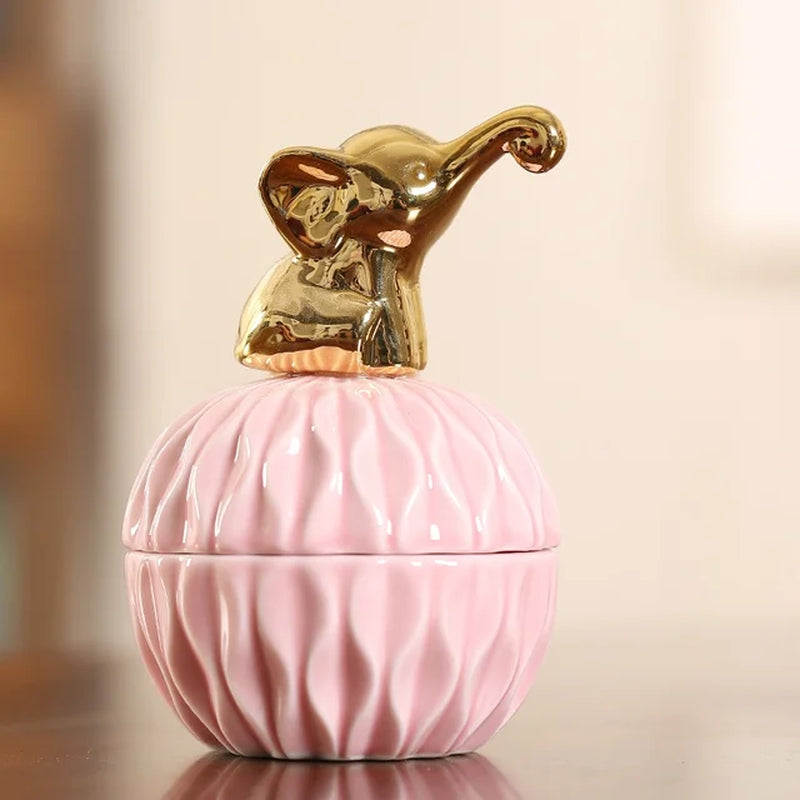 Pink Ceramic Jewelry Storage Box