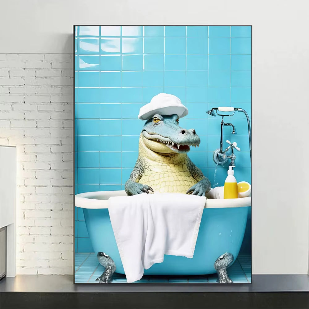 Funny Animal Bathroom Wall Prints