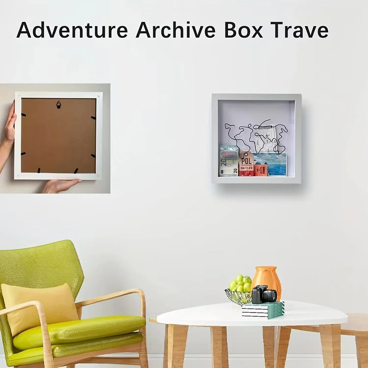 Travel-Themed Shadow Box Photo Frame