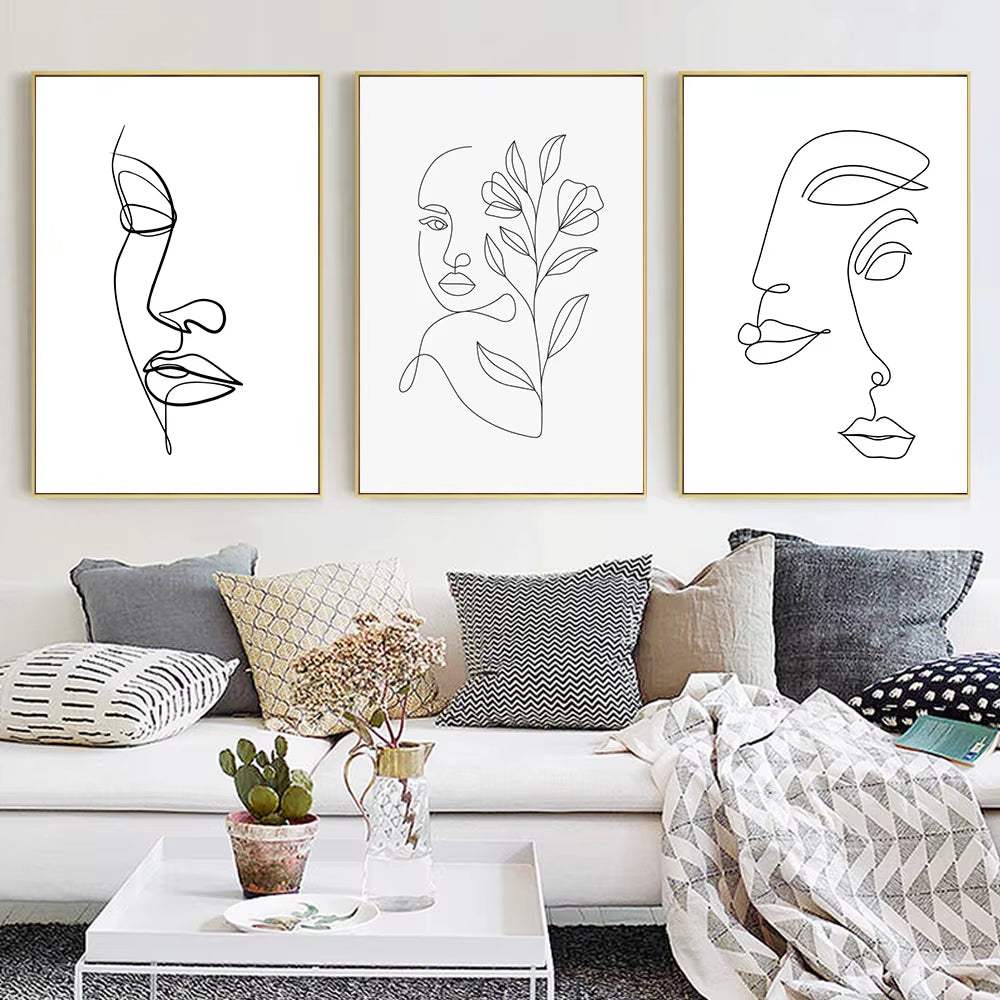 Abstract Line Couple Wall Prints