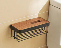 Wooden Metal Tissue Box & Toilet Paper Holders