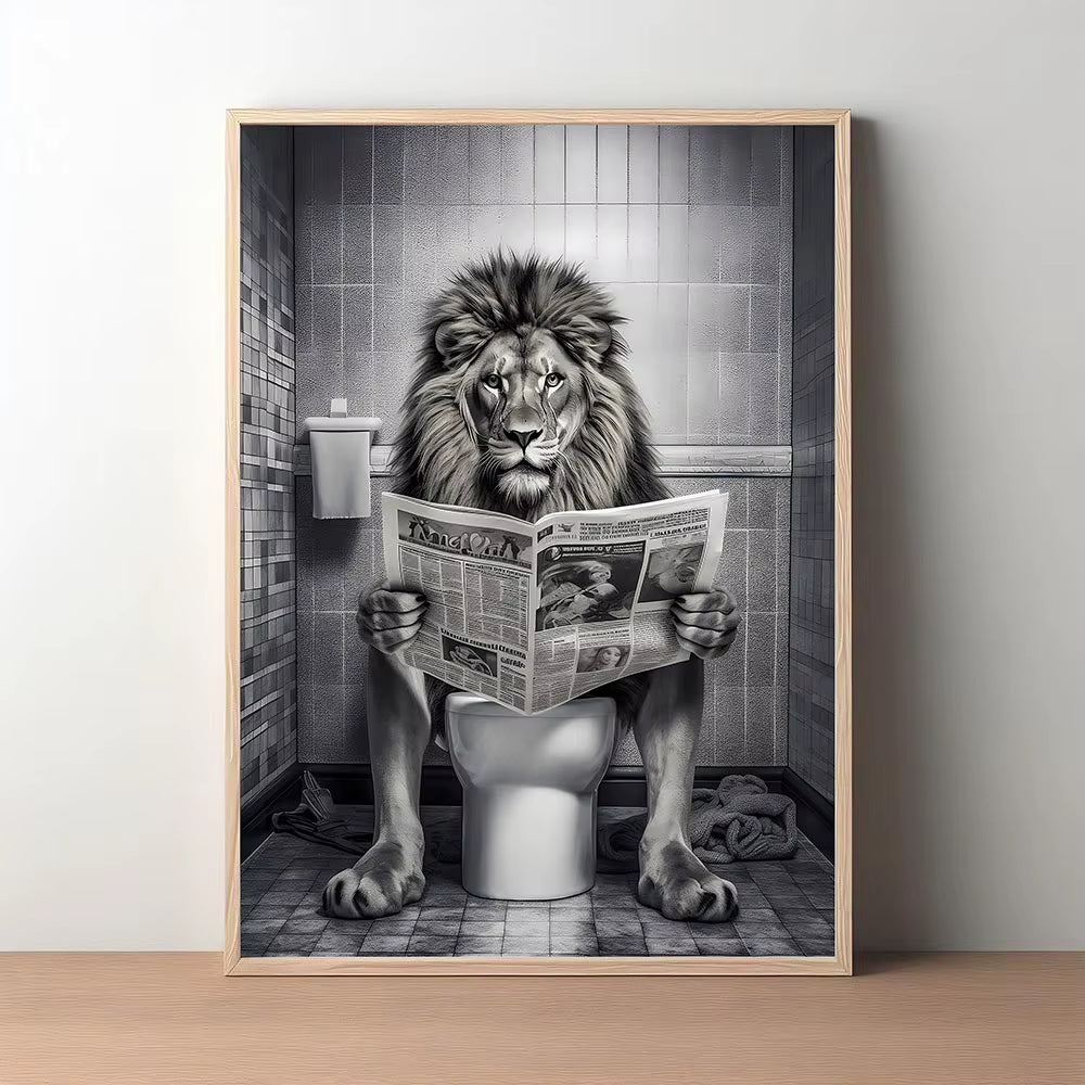 Animal Bathroom Wall Print