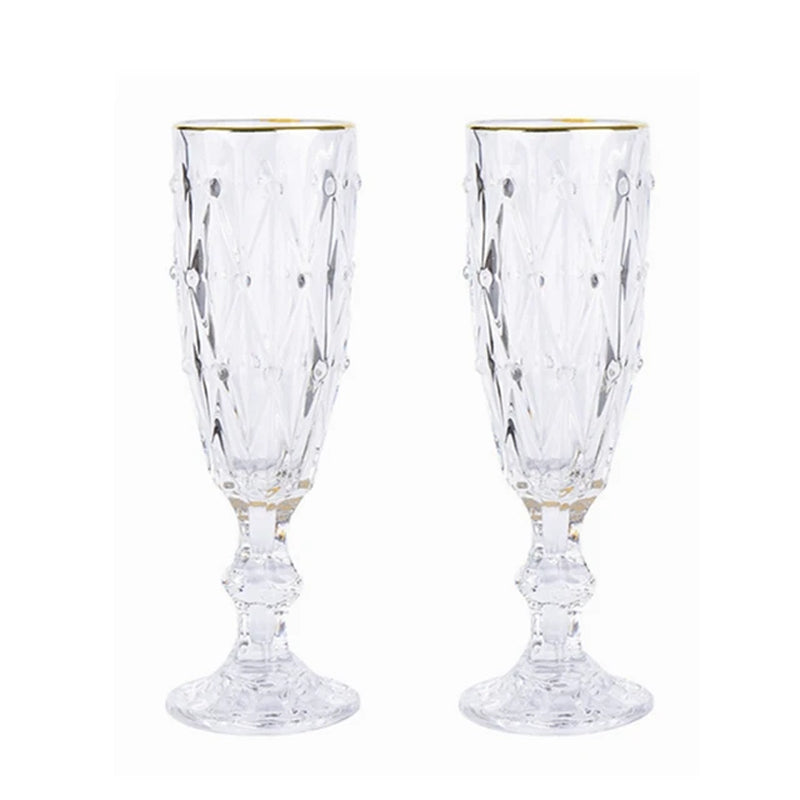 Transparent Golden Edge Champagne Glass