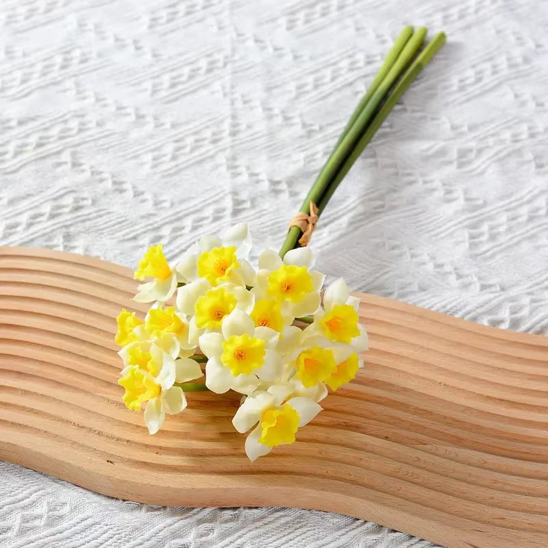 Handmade Soft Rubber Artificial Daffodils