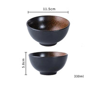 Frosted Ceramic Soup Bowls & Spoons