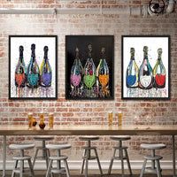 Graffiti Champagne Bottle Wall Prints