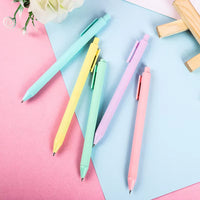 1Pcs Simple Press Type Gel Pen Macaron Black Ink Ballpoint Pens Student School Office Supplies