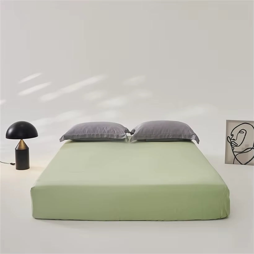 Smooth 3Pcs Set Mulberry Silk Bedding Sheet Set, High End 1Pc Fitted Sheet and 2Pcs Pillowcase, Bed Mattress Cover 140/160/200Cm