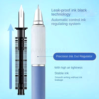 New Press Type Erasable Fountain Pen 0.38Mm Tip Replaceable Ink Sac School Writing Supplies Children'S Gifts Stationery