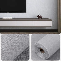 50X1000Cm Linen Wallpaper Solid Color Waterproof Background Wall Renovation Self-Adhesive Wallpaper 3D Textured Wall Stickers