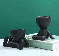 Ceramic Black Figure Flower Pots