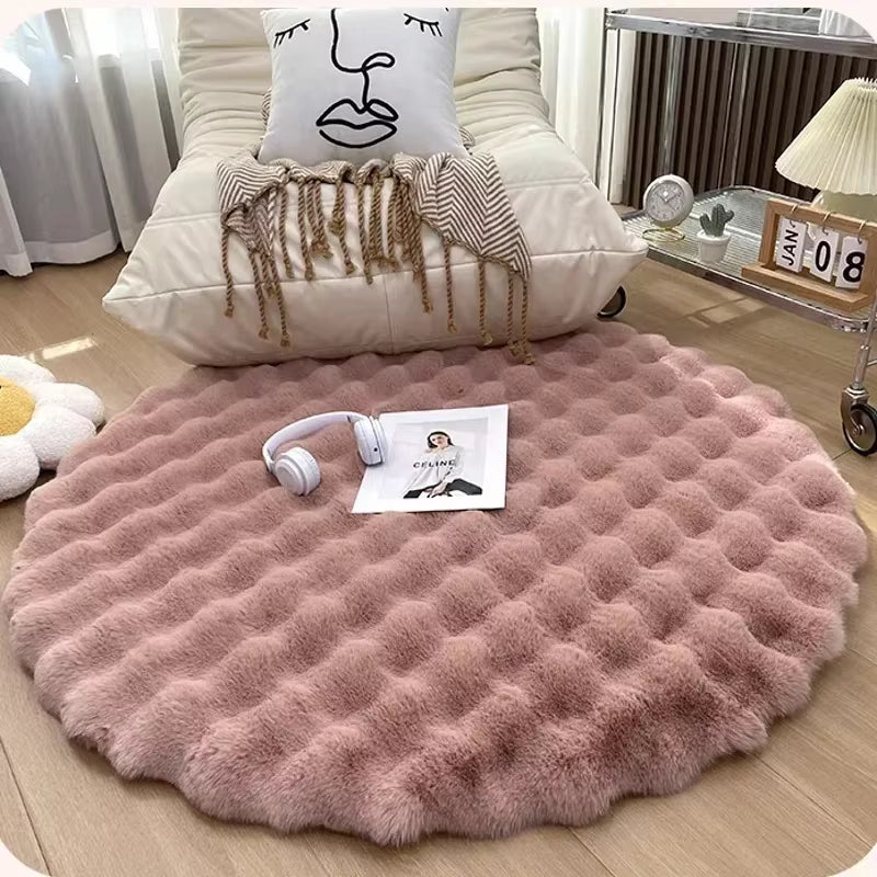  Plush Round Bubble Rug