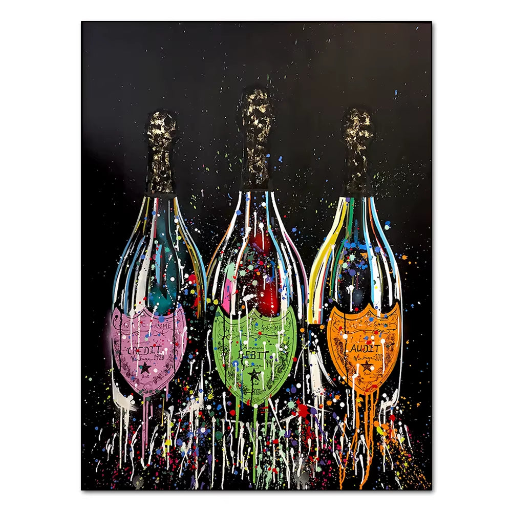 Graffiti Champagne Bottle Wall Prints