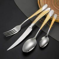 4Pcs Luxury Golden Cutlery Set (Stainless Steel)