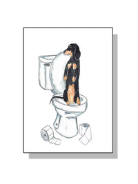 Watercolor Dachshund Bathroom Prints