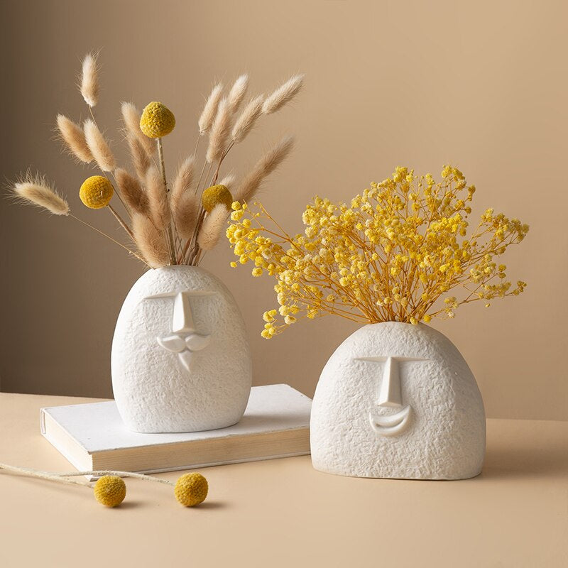 Nordic Style Face-Shaped Vases