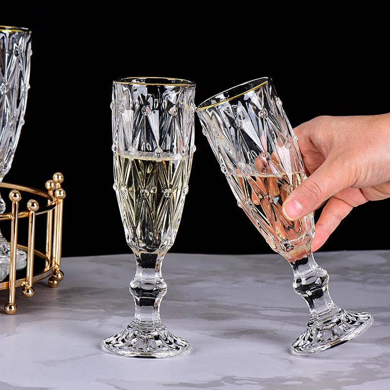 Transparent Golden Edge Champagne Glass