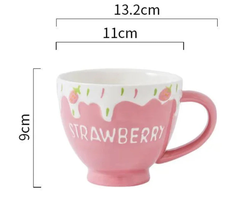 Japanese Strawberry Ceramic Coffee Mug