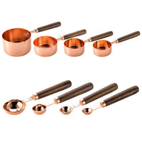 4/8Pcs Stainless Steel Wooden Measuring Cups