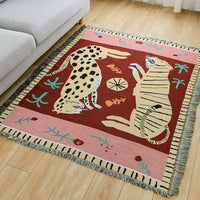 Vintage Leopard Double-Sided Woven Blanket