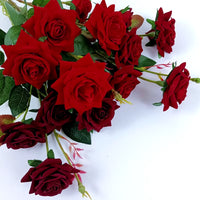 Long Stem Artificial Rose Flower Branches