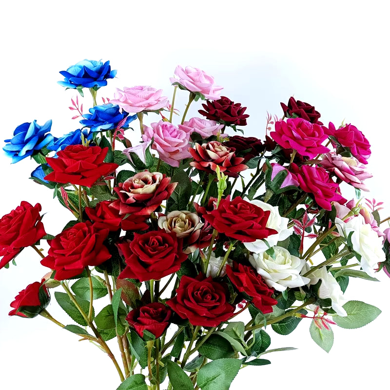 Long Stem Artificial Rose Flower Branches