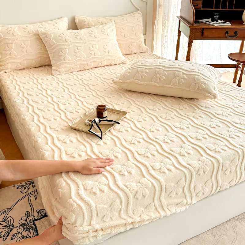 Warm Patterned Fitted Bed Sheet