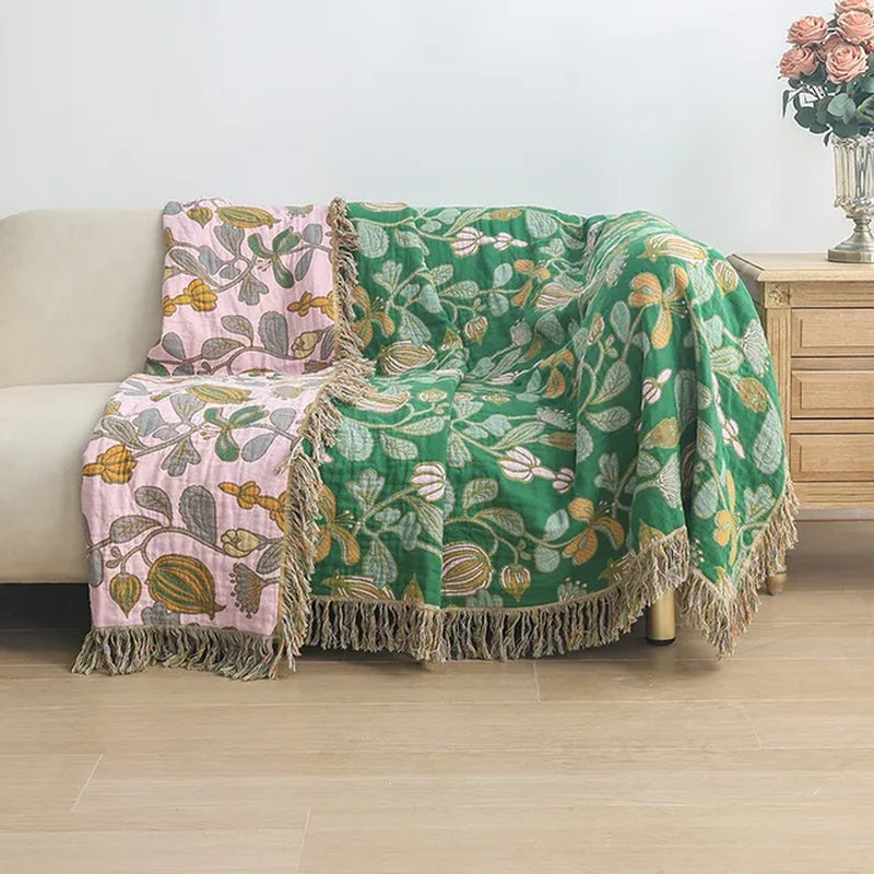 Bohemian Floral Throw Blankets