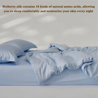 Home Mulberry Silk Duvet Cover Set, Luxury 3 Piece Bedding Set, 1Pc Comforter Cover 2Pcs Pillowcase, Couple Bed Blanket Cover