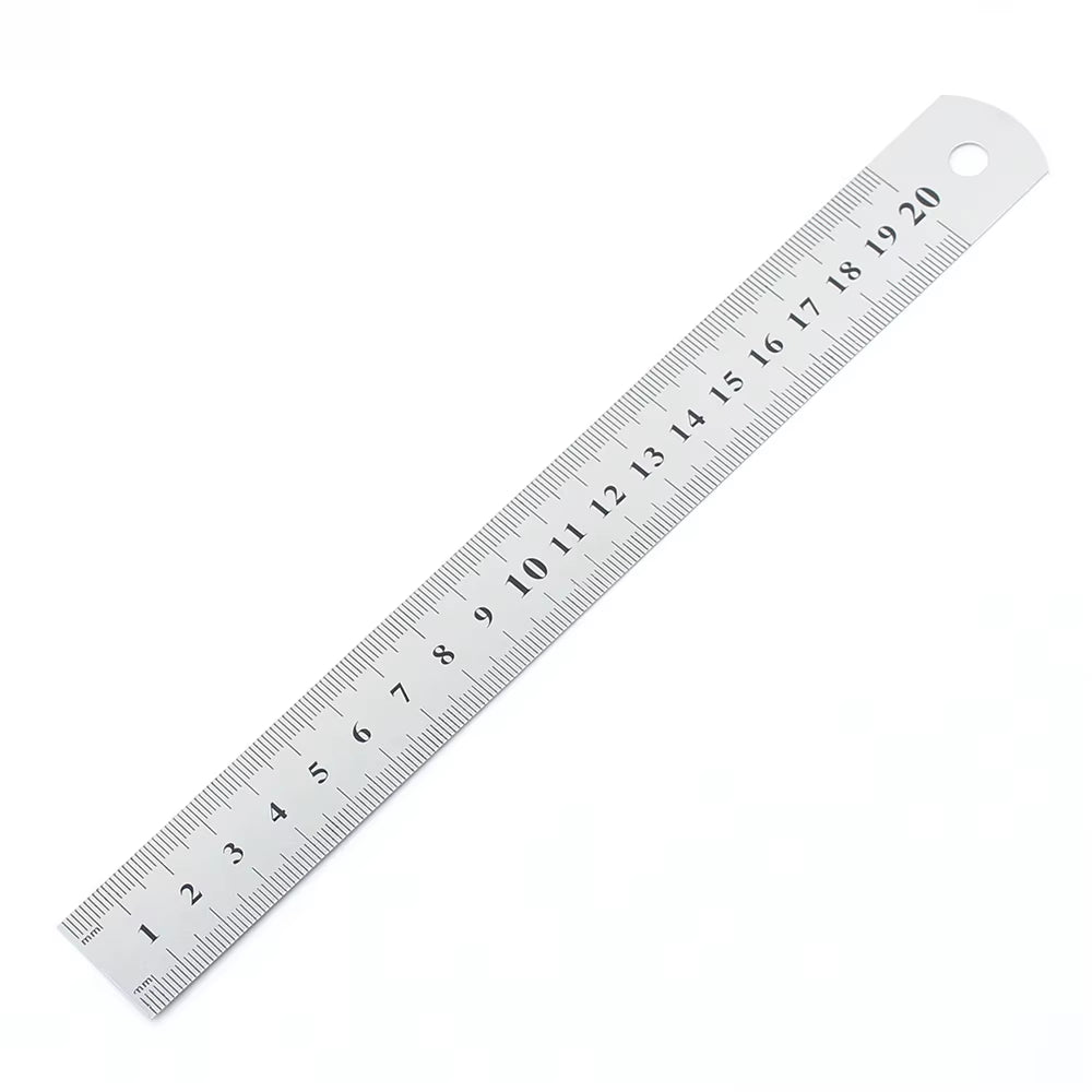 1PCS 20Cm 8 Inch Straight Ruler Precision Stainless Steel Metal Ruler Double-Sided Learning Office Stationery