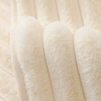 Fluffy Solid Color Stripes Universal Sofa Cover Imitation Rabbit Fur Plush Sofa Cushion Anti-Pet Scratching Couch Protector Mat