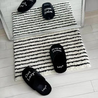 Ins Tufted Stripes Rug High-Quality Flocking Anti-Slip Carpet Bathroom Quickly Absorbent Floor Mat House Decoration Bedside Rug