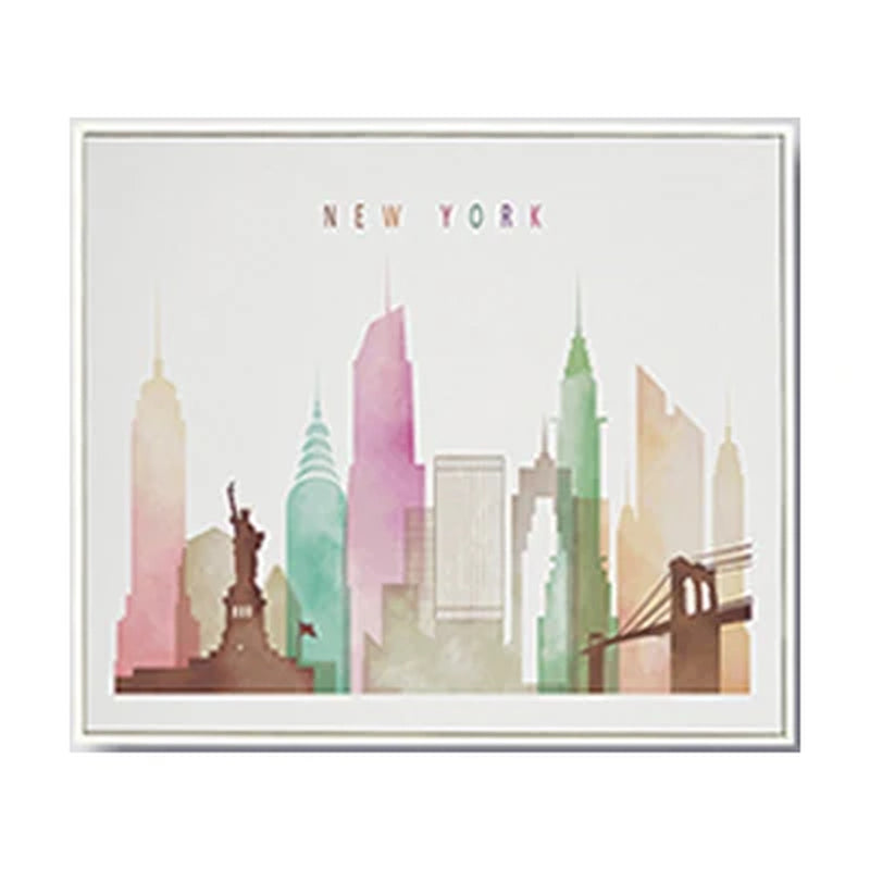 City Skyline Watercolor Wall Prints