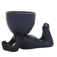 Ceramic Black Figure Flower Pots